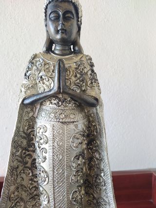 Figura Buda Grande 45 cm de pie en pedestal
