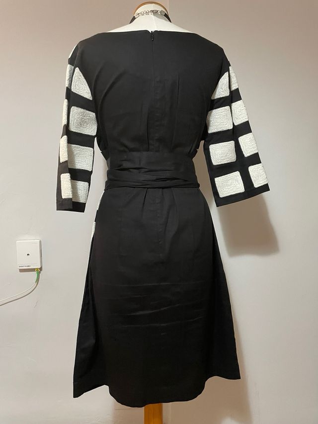 Vestido Almatrichi Negro y Blanco Cuadros