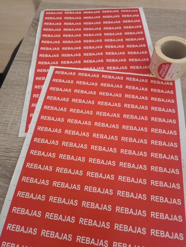 Hoja de pegatinas de rebajas