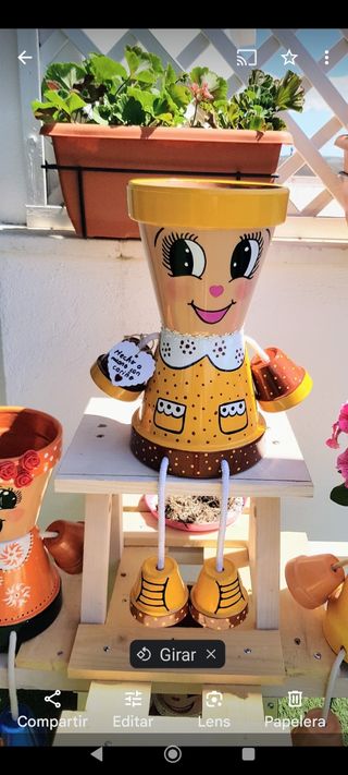 Muñeca Maceta pintada a mano.