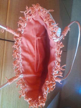 Bolso juvenil de verano naranja y blanco