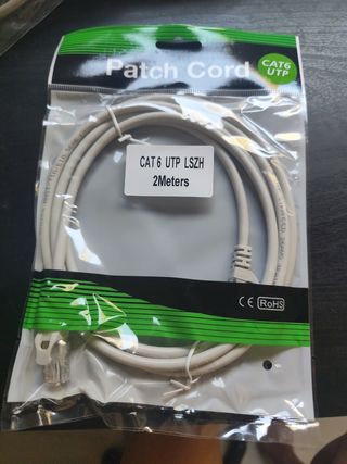 Cable Red RJ45 UTP Cat 6 2M LSZH