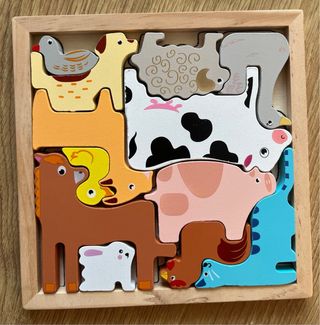 Lote 6 Juegos Puzzles Infantiles Madera 3-6 años