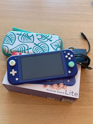 Nintendo Switch Lite Azul + Funda + Tarjeta 128GB