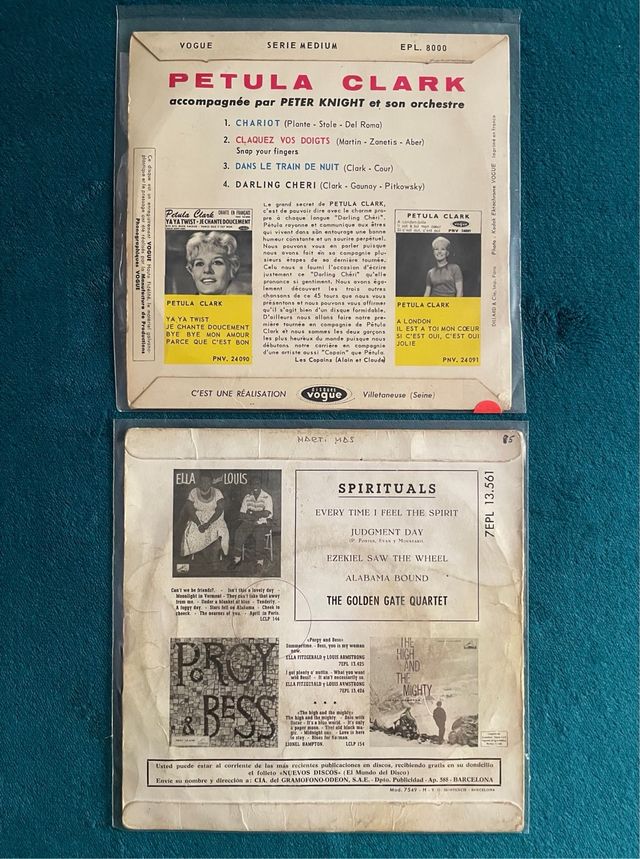 vinilos 7” Petula Clark y The Golden Apple Quartet