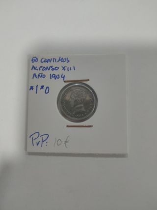 Moneda 50 céntimos Alfonso XIII 1904