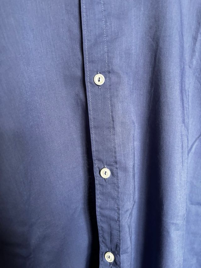 Camicia uomo, maniche lunghe Cotton & Silk blu XL