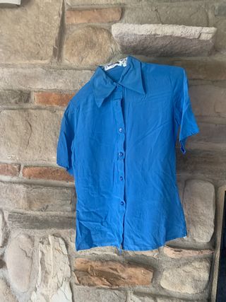 Camicia in seta blu