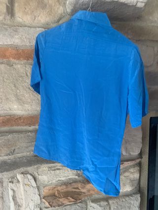 Camicia in seta blu