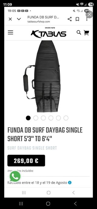 Funda Surf DB Journey 1 Tabla
Desde 5.3 a 6,4.