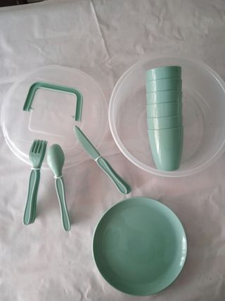 Vajilla de plástico para picnic