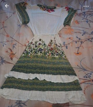 Vestido Desigual floral verde y rosa