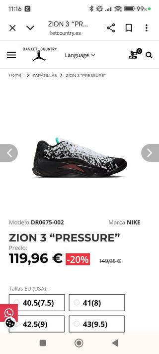 Zapatillas Baloncesto Nike Jordan Zion 3 Talla 45