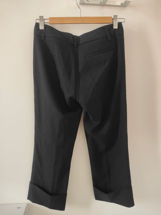 Pantalón Pirata Negro Mango Talla 34