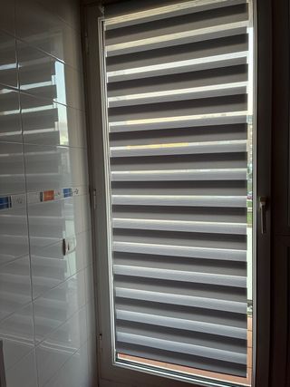 Estor cortina Día Noche Enrollable Sin Taladrar