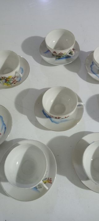 Servizio Tè Porcellana Kutani Giappone 8 Pezzi