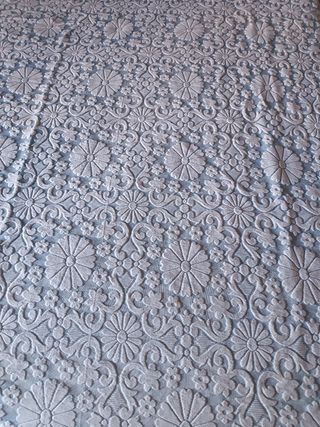 Cubre Cama Piqué 105cm Azul y Blanco