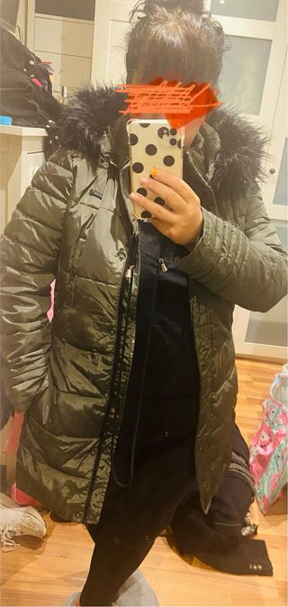 Abrigo Anorak Verde con Capucha 
