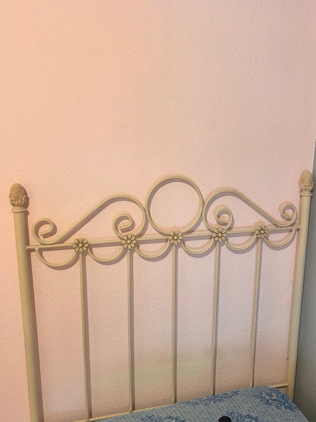 Cabecero forja blanco estilo vintage