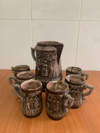 Juego de 6 jarras de cerveza antiguas