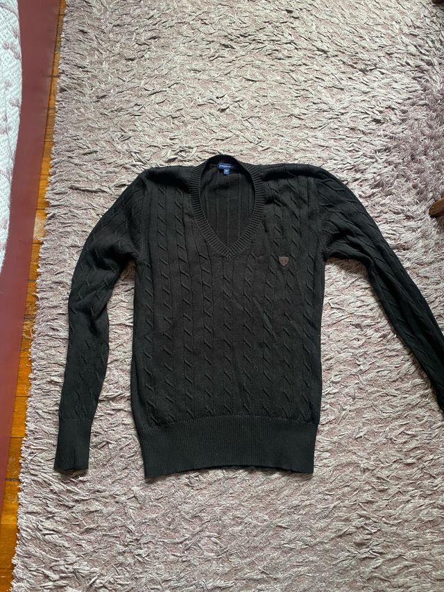 Jersey Javier Larrainzar Negro Cable Knit de segunda mano por 12