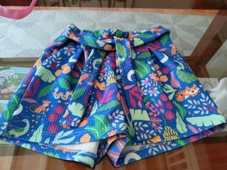 Pantalón corto niña estampado jungla, talla 7-8 añ