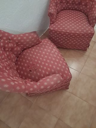 Juego de 2 butacas rosas