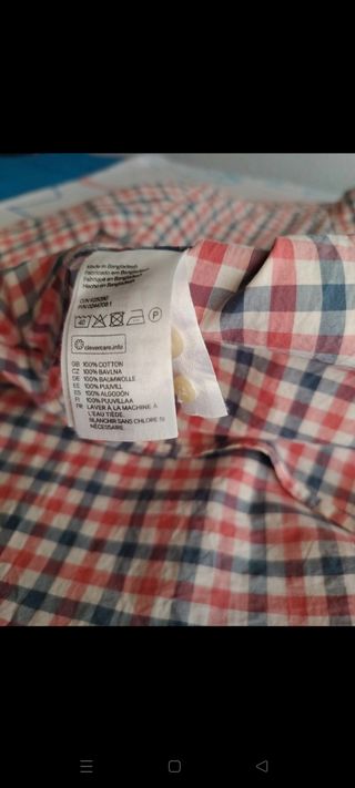 Camisa H&M cuadros hombre XL