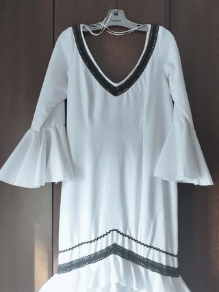 Vestido Flamenca blanco y negro
