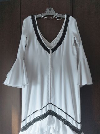 Vestido Flamenca blanco y negro