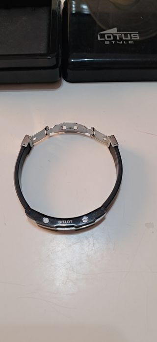 Pulsera Lotus Style Negra y Plateada