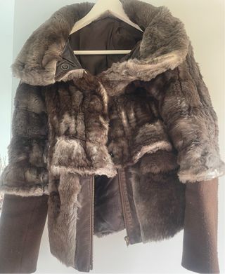 Abrigo / Cazadora Piel Conejo Marrón