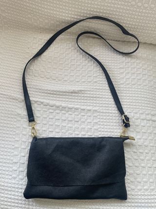 Bolso bandolera piel negro mujer
