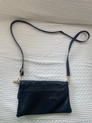 Bolso bandolera piel negro mujer