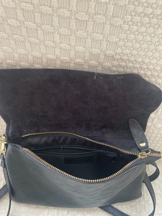 Bolso bandolera piel negro mujer