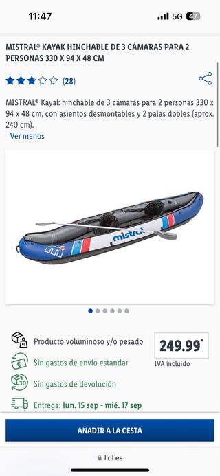 Kayak Hinchable Mistral 2 Personas