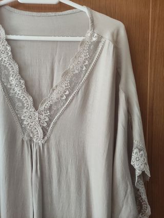 Blusa Lencera Beige Mujer Talla Única