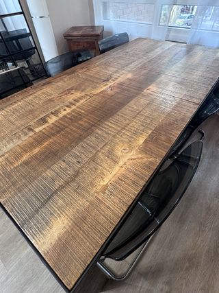 Mesa Industrial Madera Maciza y Hierro