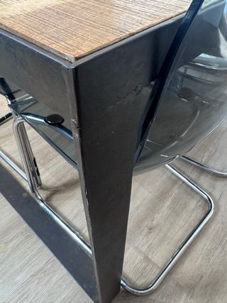 Mesa Industrial Madera Maciza y Hierro