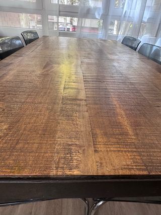 Mesa Industrial Madera Maciza y Hierro