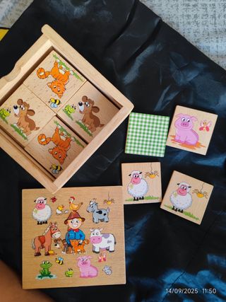Juego de madera infantil parejas animales