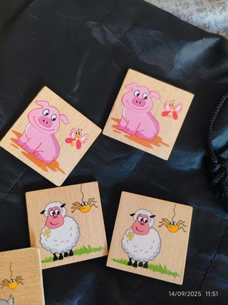 Juego de madera infantil parejas animales