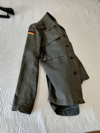 Chaqueta Militar Alemana Moleskin Verde Oliva