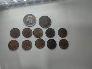 Lote 12 monedas  1 céntimo 1906 y 2 céntimos 1911
