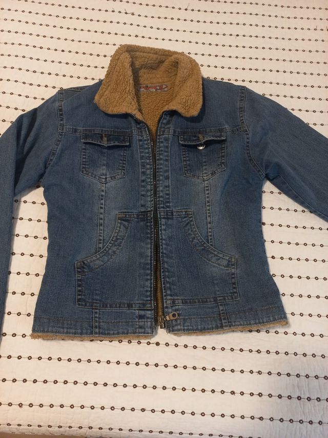 Chaqueta Jeans Azul Talla 38 con Peluche
