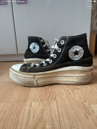 Converse plataforma negras talla 37