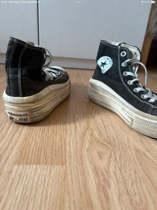 Converse plataforma negras talla 37