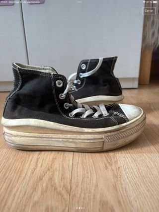 Converse plataforma negras talla 37
