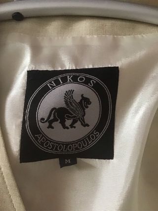 Chaleco Nikos Apostolopoulos Lino Bordado 80s