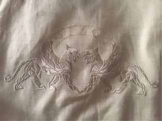 Chaleco Nikos Apostolopoulos Lino Bordado 80s